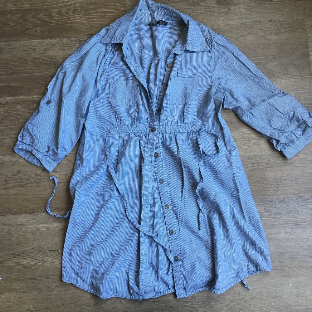 pinstripe 3/4 sleeve tunic